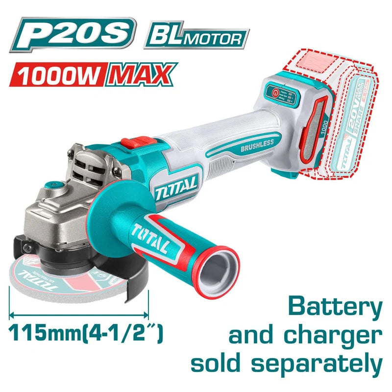 Flexible Inalámbrica 4-1/2" 20V 1000W Lijadora Esmeriladora Angular No Incluye Batería Ni Cargador.
