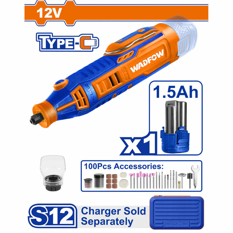 Moto Tool Inalámbrico 12V. Portabroca: 3.2Mm 8000-32000Rpm Carga USB Cable C De Celular