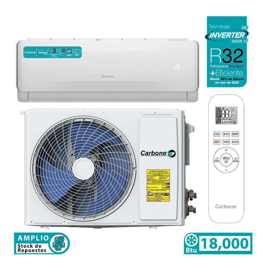 Aire Acondicionado Split Inverter 18000 Btu R32 Coil De Cobre SEER17