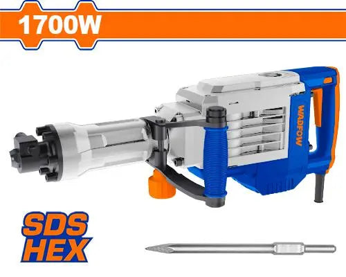 Demoledor Sds Hex 1700W, 110V-120V~60Hz, 2000Bmp, 50J. Antivibratorio.