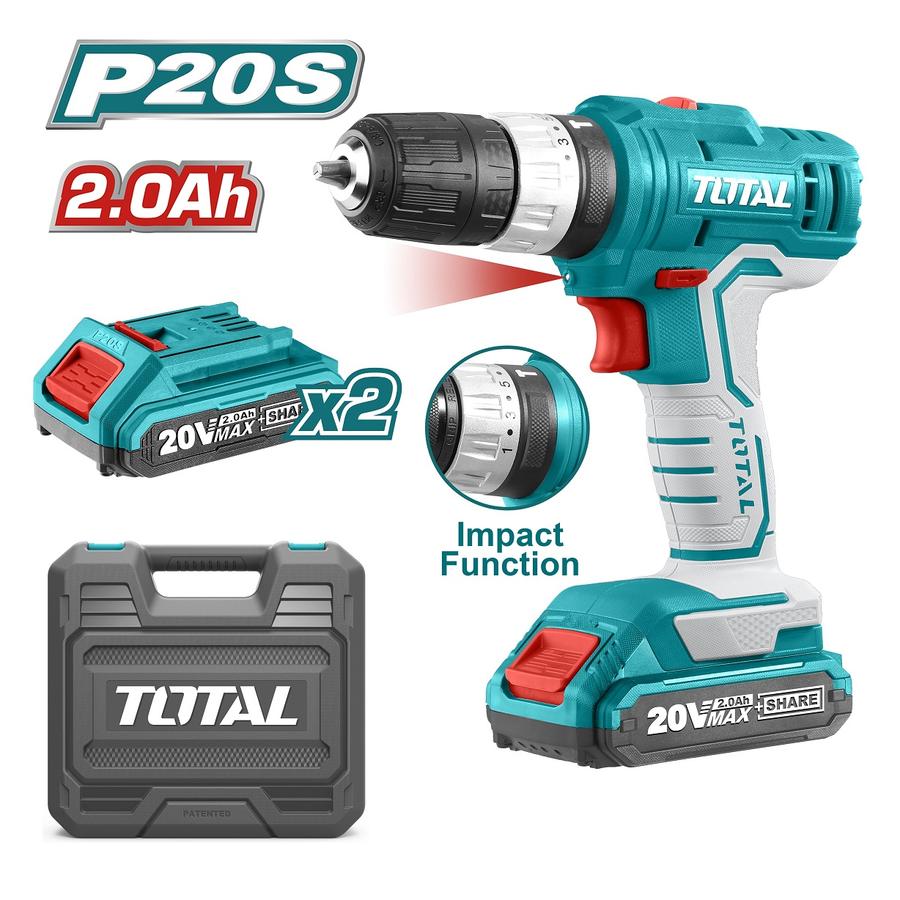 Taladro inalámbrico percutor 20 V De 3/8"