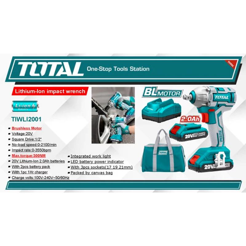 Llave impacto dado cuadrado 1/2" Litio 20V