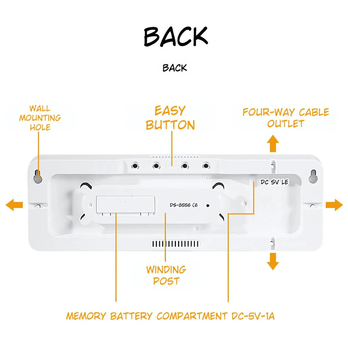 Reloj Digital De Pared. Calendario Digital. Alarma Con Luz LED. Cronometro. Incluye Control Remoto. 28 X 9 X 8Cm