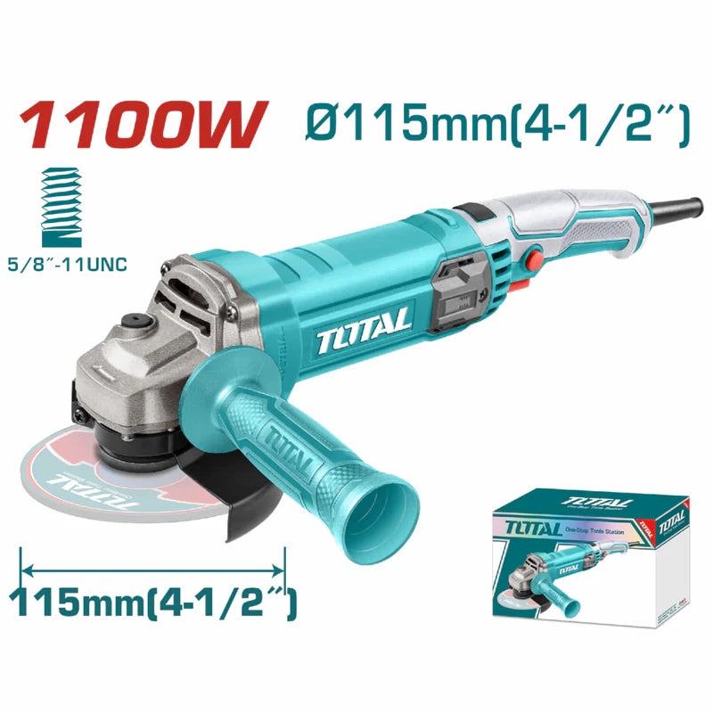 Esmeriladora Angular.1100W. Veloc. Sin Carga: 12000Rpm. 4-1/2" Rosca: 5/8"-11UNC No Incluye Disco.