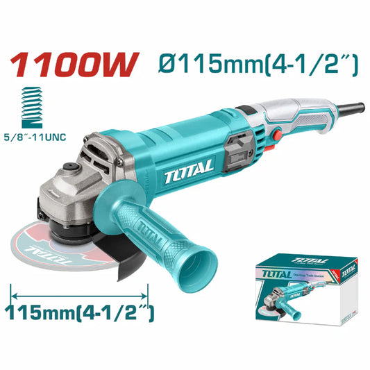 Esmeriladora Angular.1100W. Veloc. Sin Carga: 12000Rpm. 4-1/2" Rosca: 5/8"-11UNC No Incluye Disco.