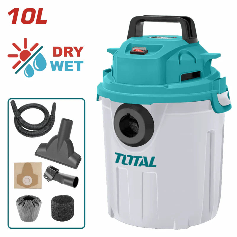 Aspiradora De Limpieza Seco O Mojado 10L. 1000W. Tanque Plástico. 110V-120V~50/60Hz
