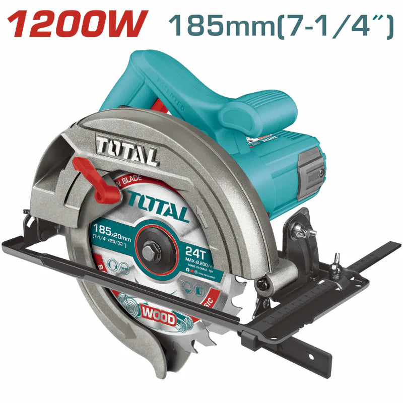 Sierra Circular 7 1/4" 1200W 110-120V~50/60Hz Velocidad Sin Carga 5000 Rpm Corte Ajustable