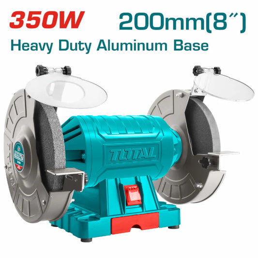 Esmeril De Banco 350W Diámetro 200 Mm (8") 3450Rpm. Base De Aluminio Heavy Dutty 110-120V~60Hz.