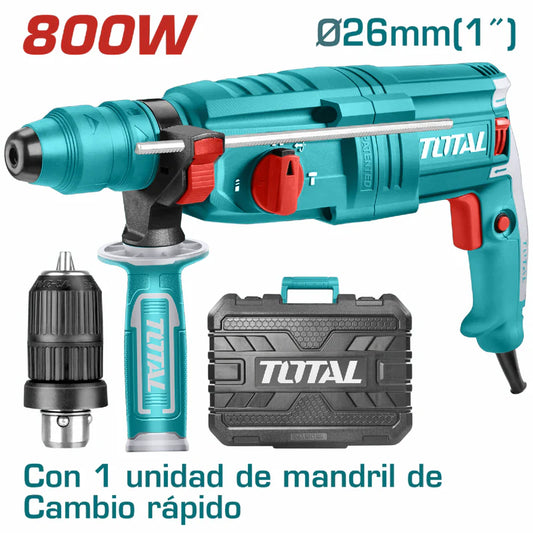 Rotomartillo SDS PLUS 800W, 110V-120V~60Hz, 0-4000Bpm, 2.5J, 0-1100 Rpm.