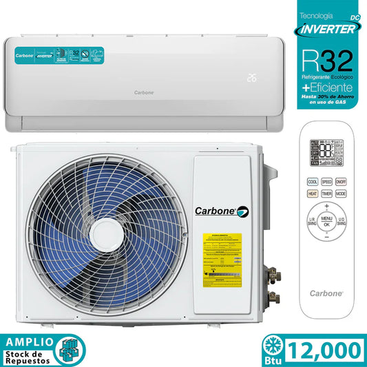 Aire Acondicionado Split Inverter 12,000 Btu R32 Coil De Cobre SEER 18