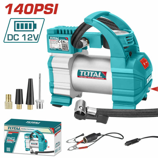 Compresor De Aire Automático Para Llantas DC 12V. Corriente 10 A. Presión Max. 140 PSI (10 Bar).