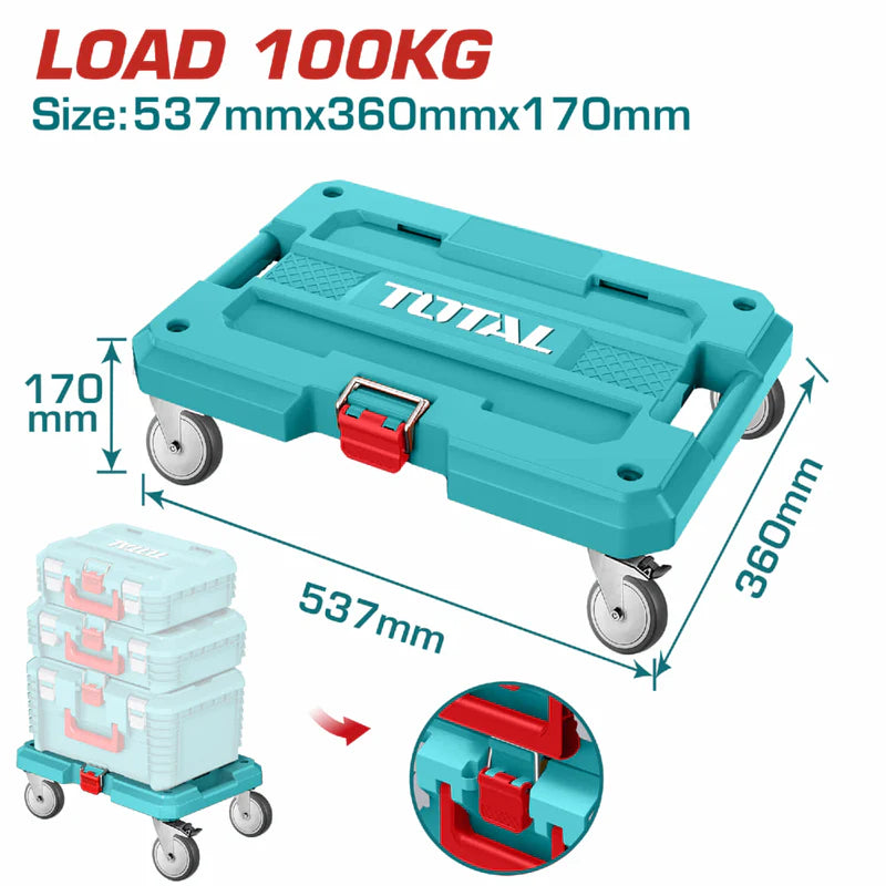 Plataforma Rodante Para Herramientas Carga Max 100Kg 537 X 360 Mm Ideal Para Apilar Caja De Herramientas.