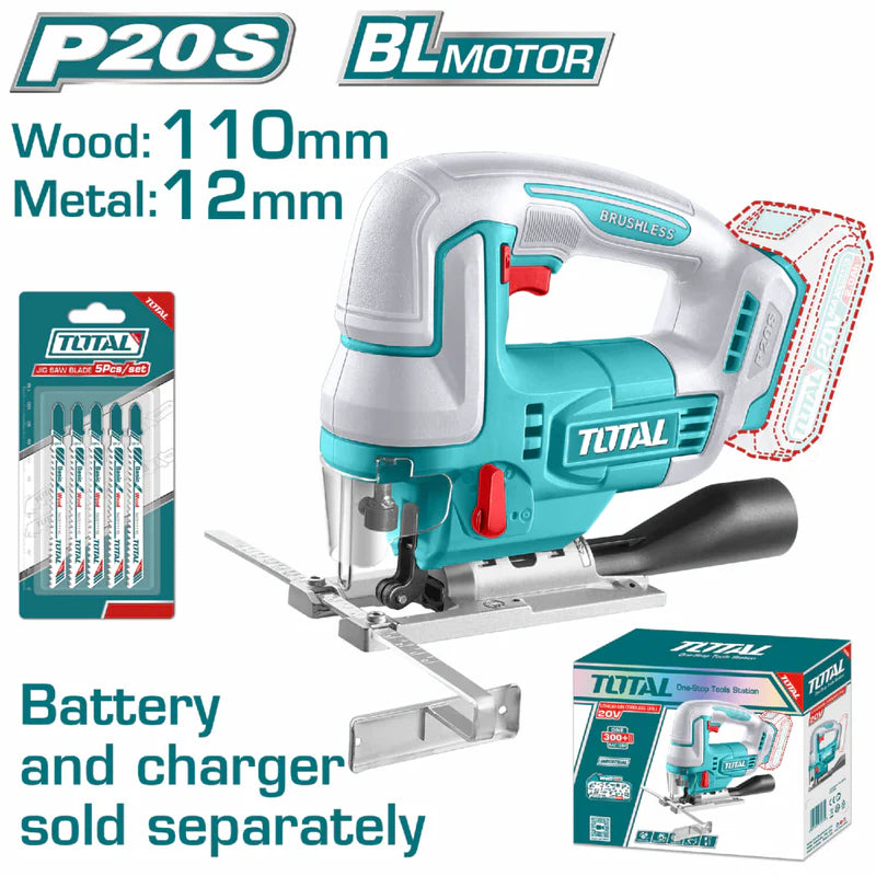 Sierra Caladora Inalámbrica 20V 3000Rpm. No Incluye Cargador Ni Baterías.