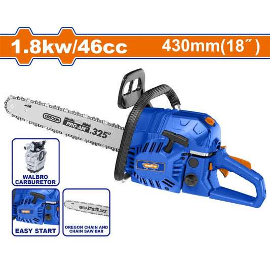 Motosierra De Gasolina 46Cc De 18". Tanque Gasolina 550Ml Tanque Aceite 260Ml ( Carburador Walbro y Cadena/Espada Oregon ) (Top Quality)