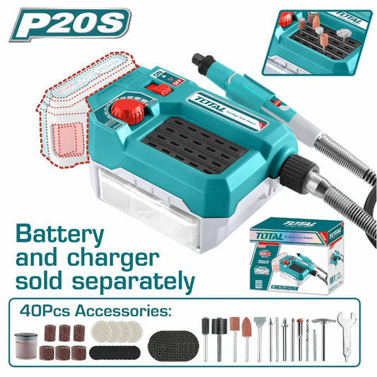 Moto Tool Inalámbrico 20V. Batería Y Cargador Se Venden Por Separado. Incluye 40 Accesorios.