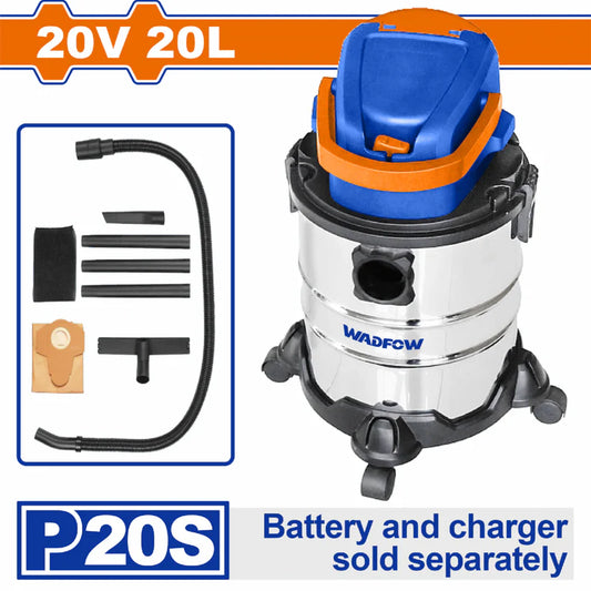 Aspiradora Inalámbrica 20V Capacidad 20L. Filtro HEPA. No Incluye Batería Ni Cargador.