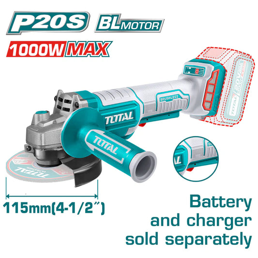 Flexible Inalámbrica 4-1/2" 1000W De Batería De Litio 20V. No Incluye Disco, Batería Ni Cargador.