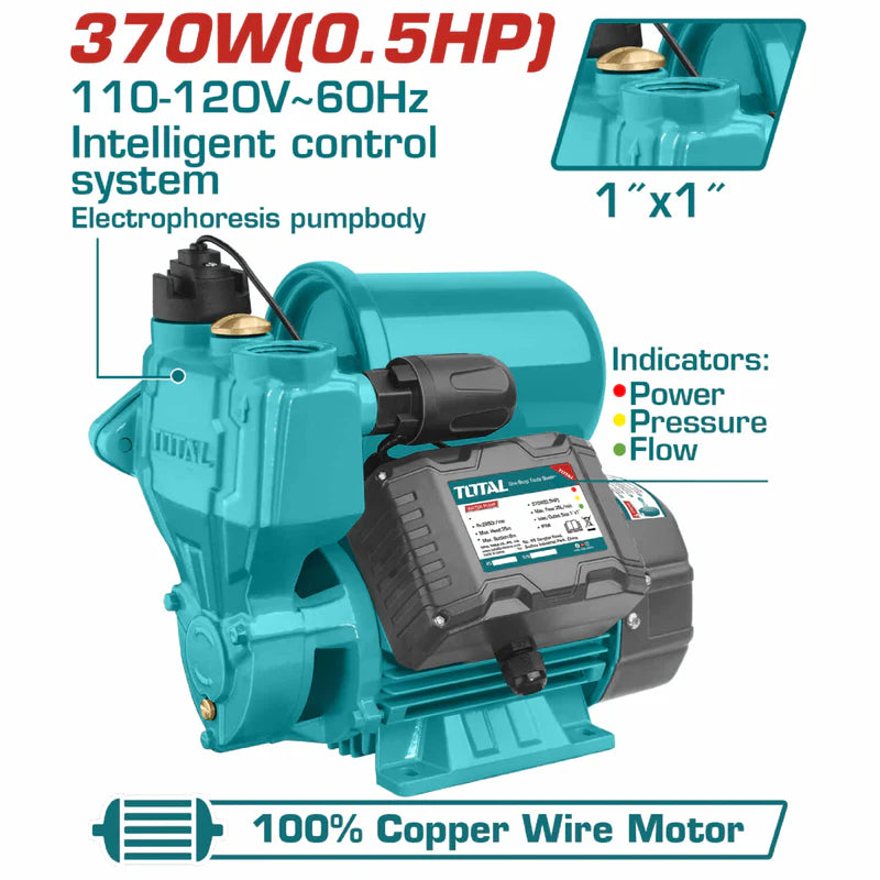 Bomba De Agua Periférica Autocebante Control Inteligente Automática 370W(0.5Hp) Max. 35M.