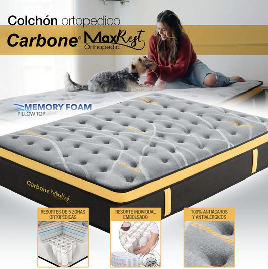 Colchones Empacados Al Vacío Pillow Top Memory Foam Con Resortes 30Cm Espesor (12") Calidad Hotelera