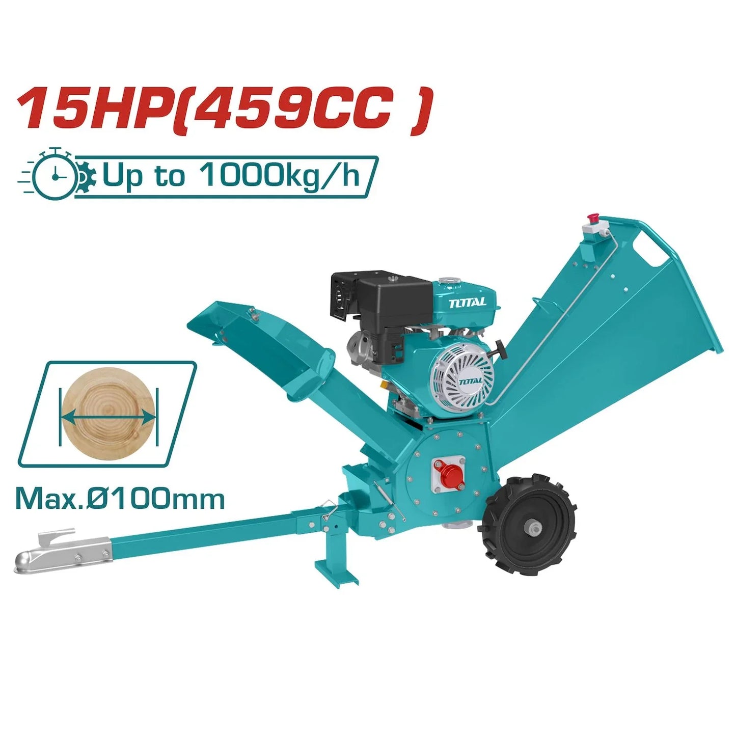 Chipeadora Picadora De Madera Biotrituradora. Capacidad (4")100Mm. 15HP. 
Potencia Max. 10Kw/3600Rpm.