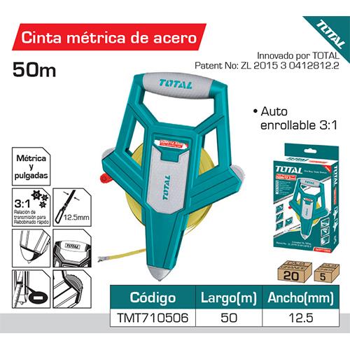 Cinta métrica de acero 50 Mts X 12.5 Mm