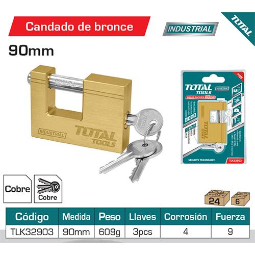 Candado bronce rectangular Heavy duty de 90 Mm. 609 G