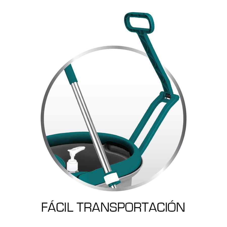 Trapeador spin and mop giratorio con tina de 5 Lts