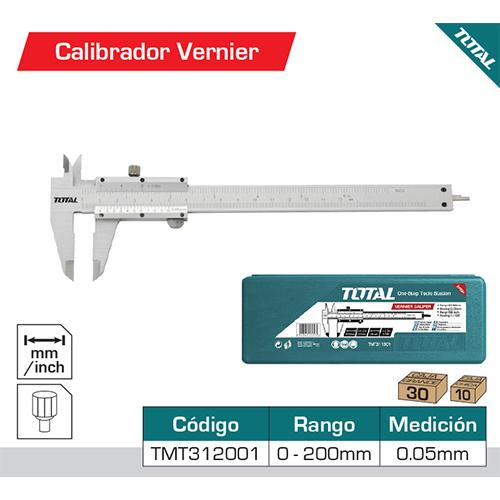Vernier calibrador rango 0-200 Mm